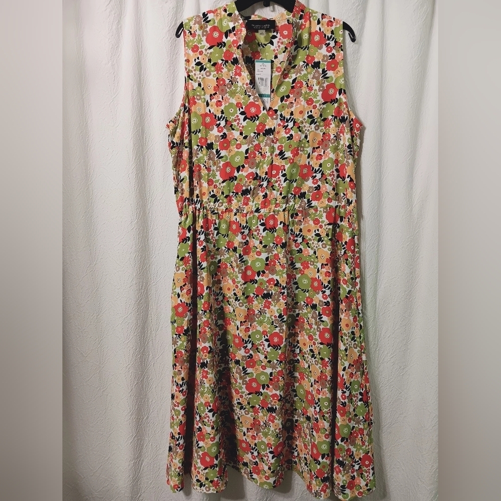 NWT Black label Colorful Floral Midi Dress Size 16